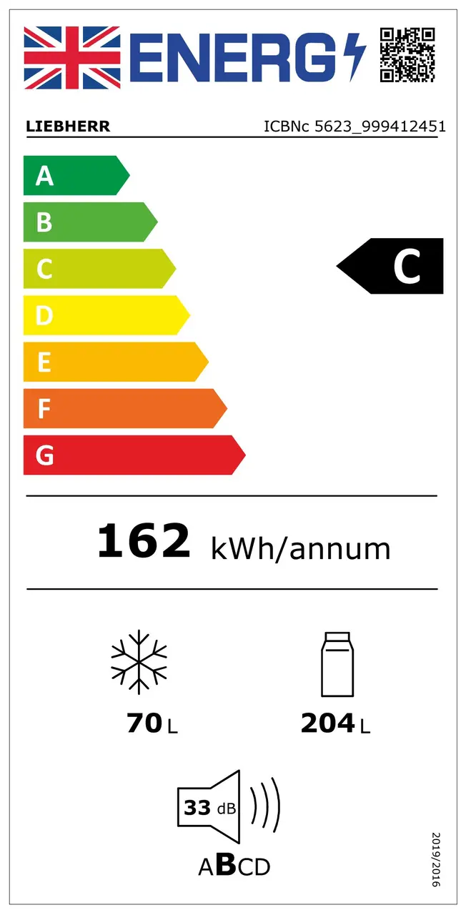 ICBNc 5623 plus BioFresh NoFrost Combined refrigerator-freezer
